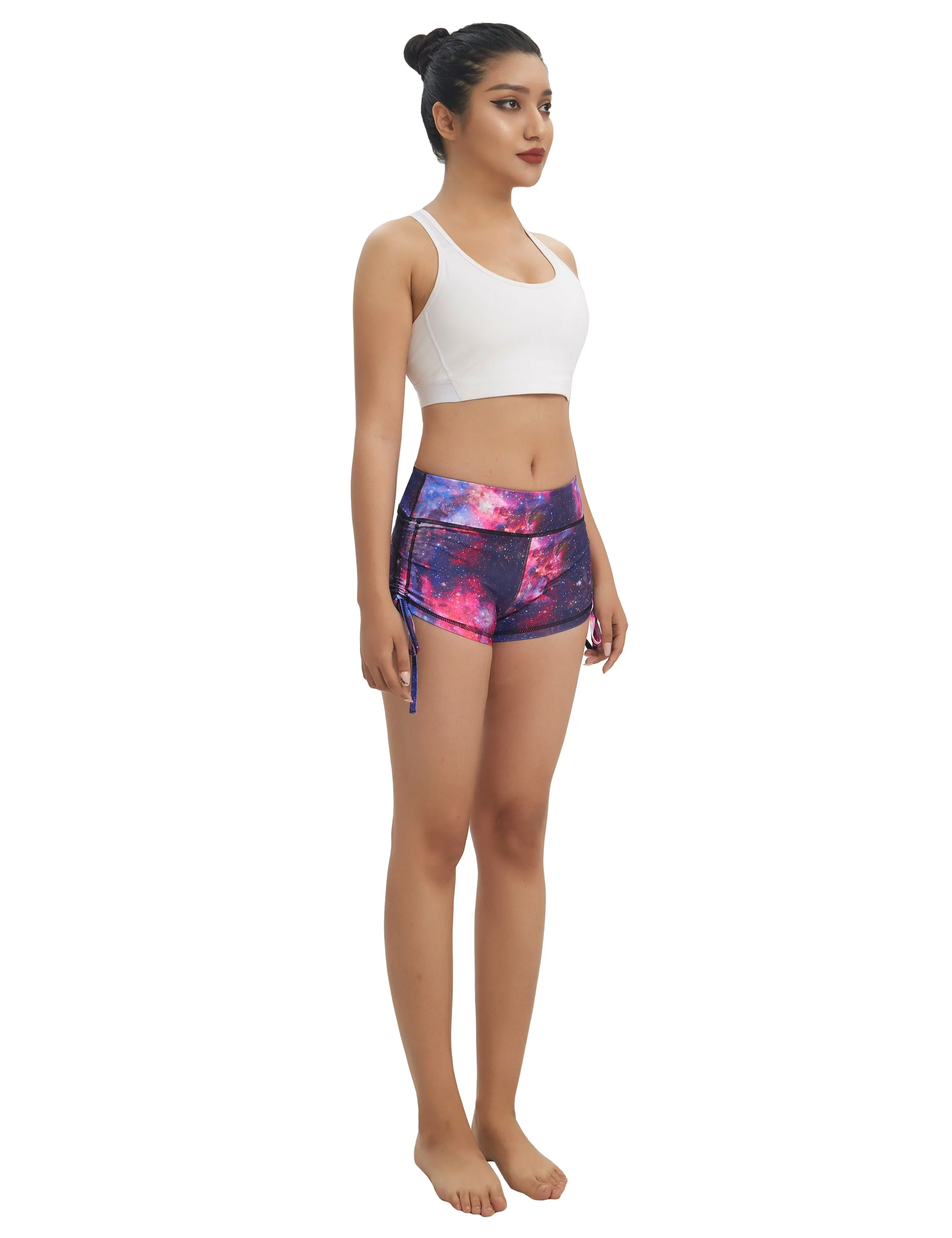 Printed Side Drawstring Hot Shorts galaxy_Gym