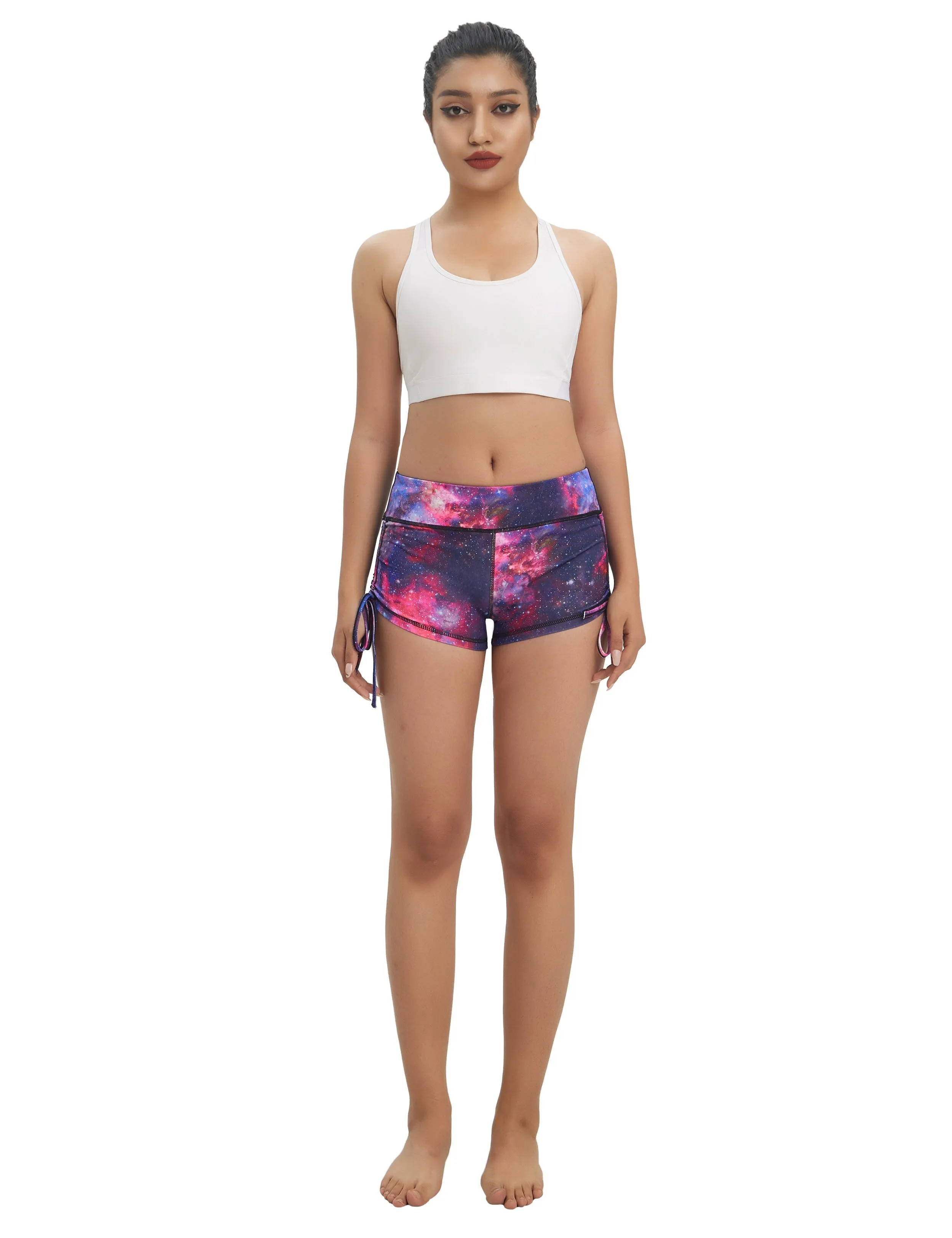 Printed Side Drawstring Hot Shorts galaxy_Gym
