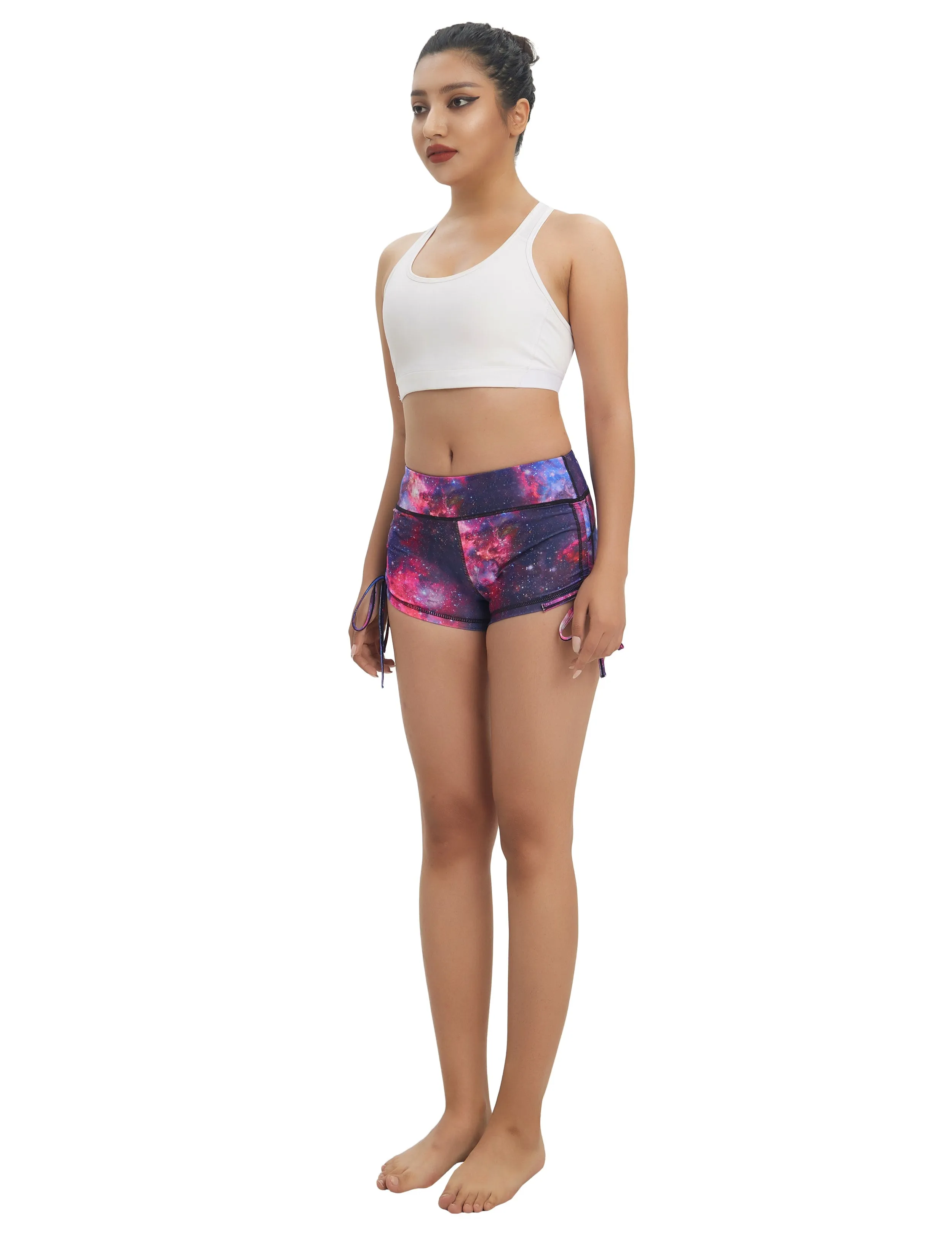 Printed Side Drawstring Hot Shorts galaxy_Gym