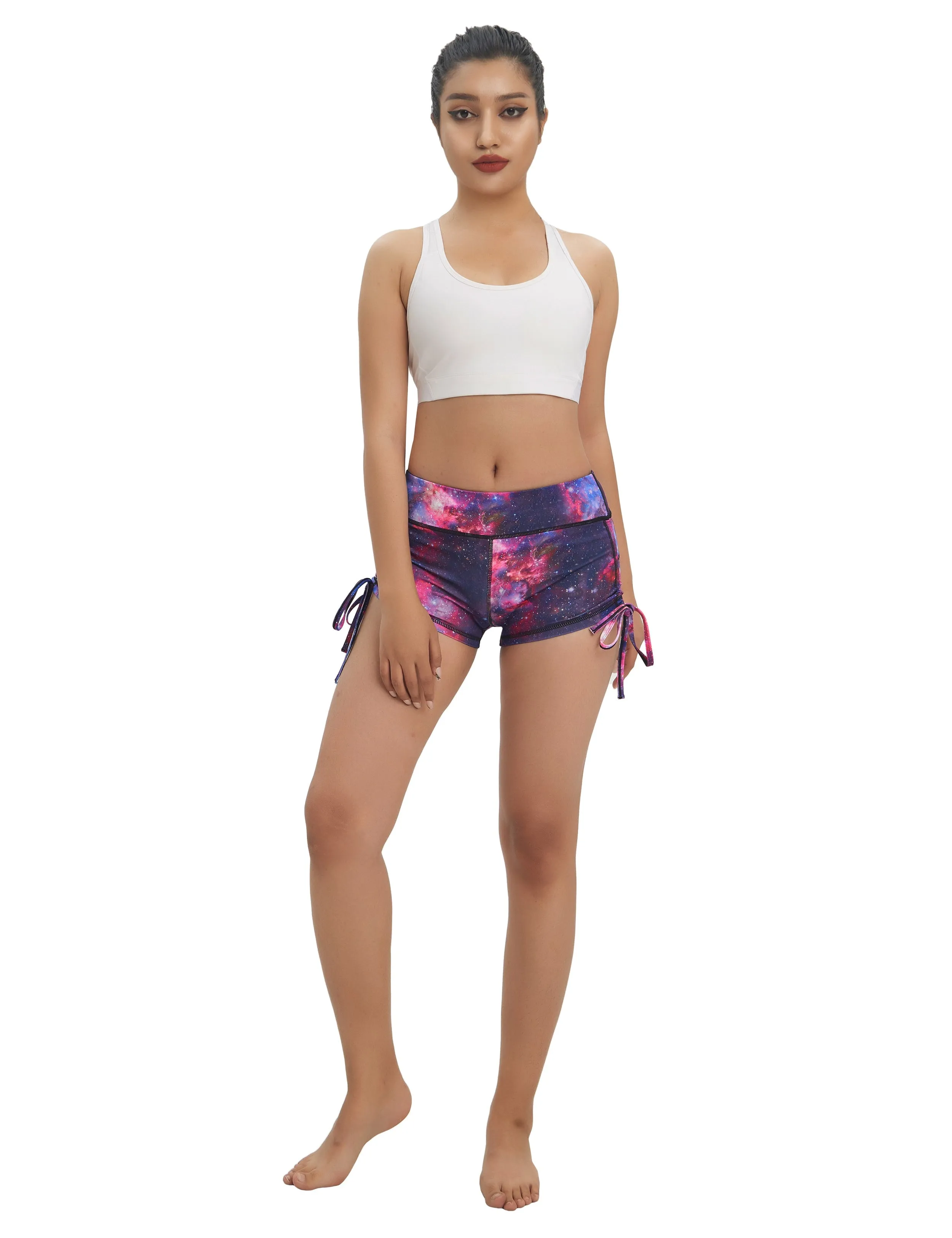 Printed Side Drawstring Hot Shorts galaxy_Gym