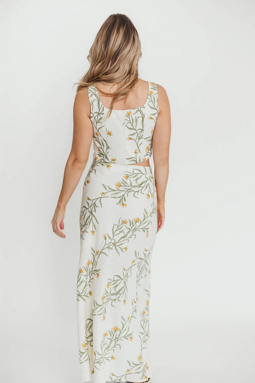 Sawyer Vest Tank and Maxi Skirt Set in Cream Floral