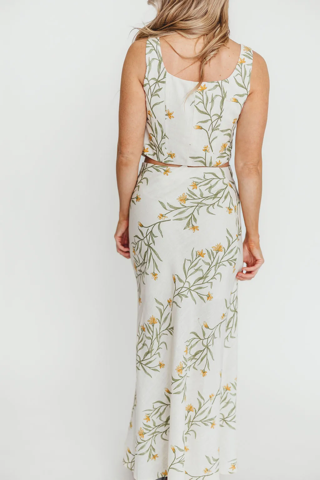 Sawyer Vest Tank and Maxi Skirt Set in Cream Floral