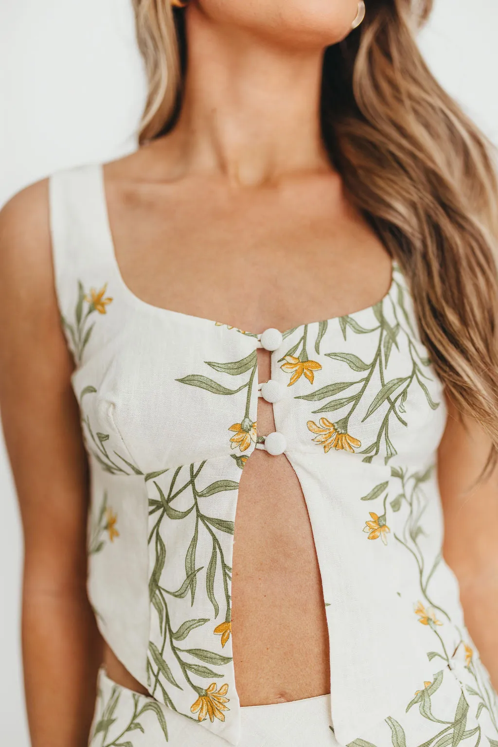 Sawyer Vest Tank and Maxi Skirt Set in Cream Floral