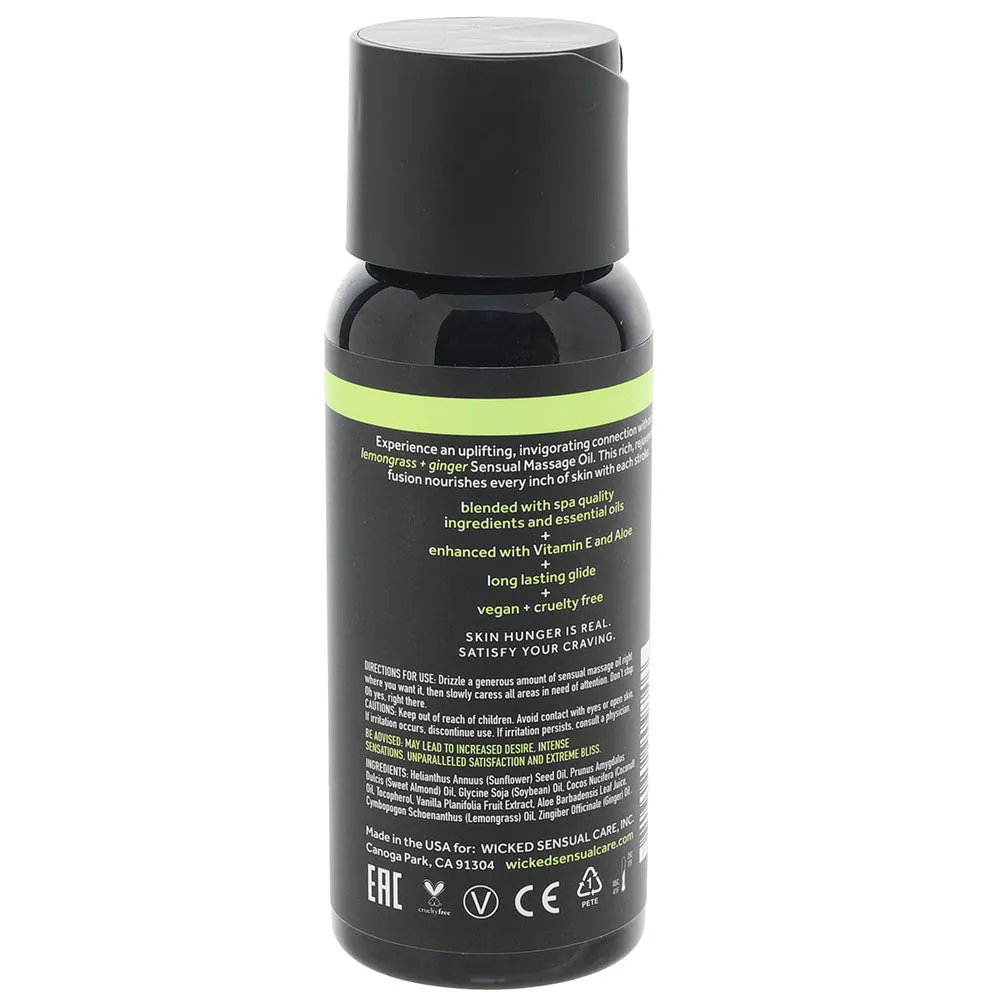 Sensual Massage Oil 4oz/120ml in Lemongrass & Ginger