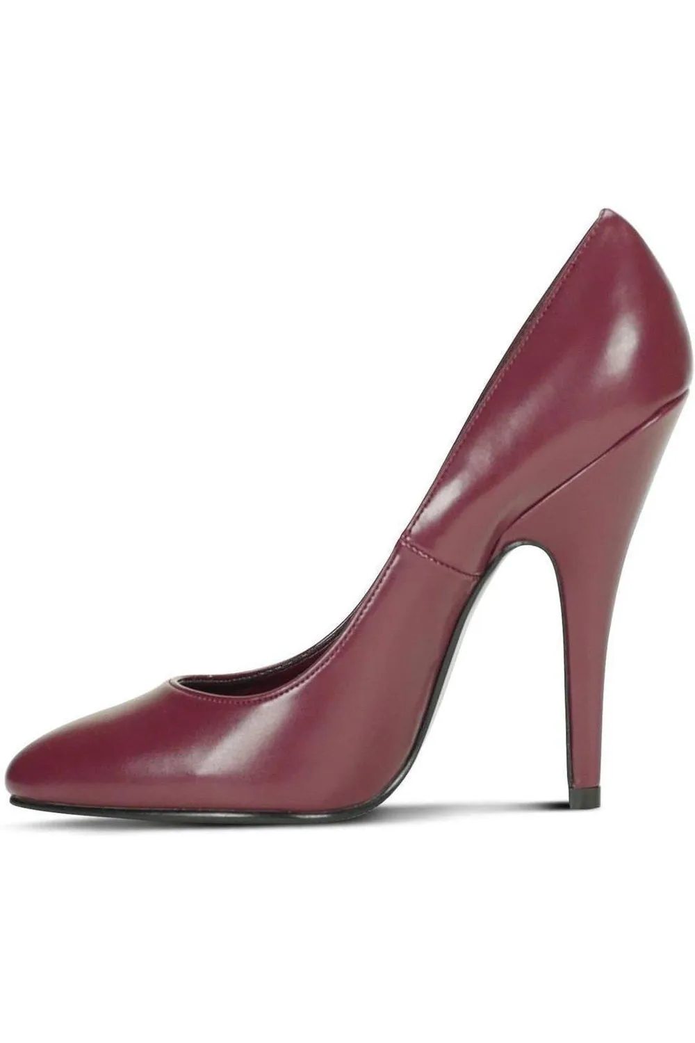 Sexy-4211 Vintage High Heel Pump | Wine Faux Leather