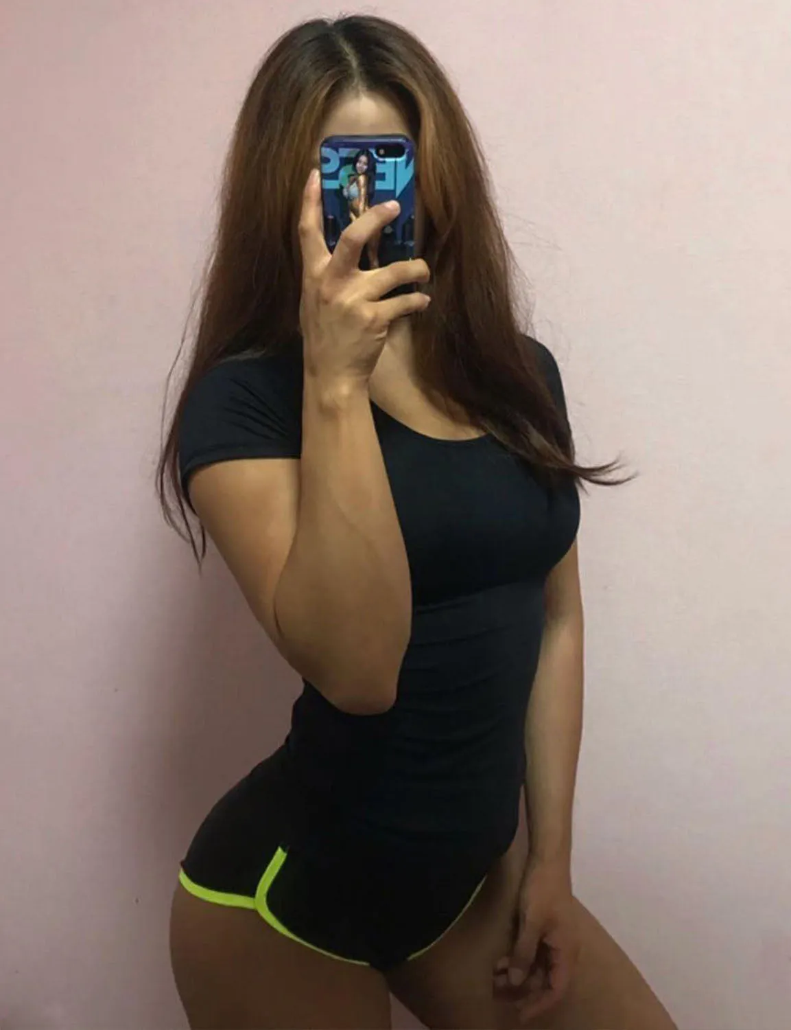 Sexy Booty Plus Size Shorts black_fluorescentyellow ins_Plus Size