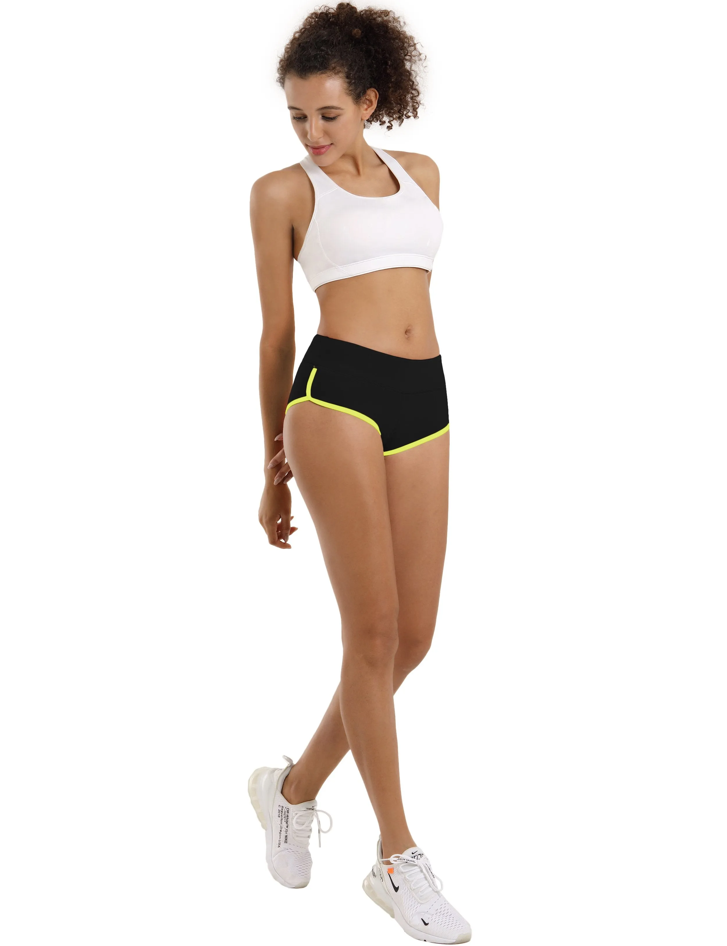 Sexy Booty Plus Size Shorts black_fluorescentyellow ins_Plus Size