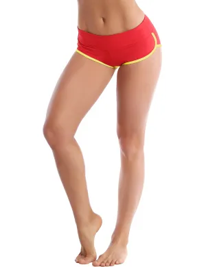 Sexy Booty yogastudio Shorts scarlet_fluorescentyellow_yogastudio