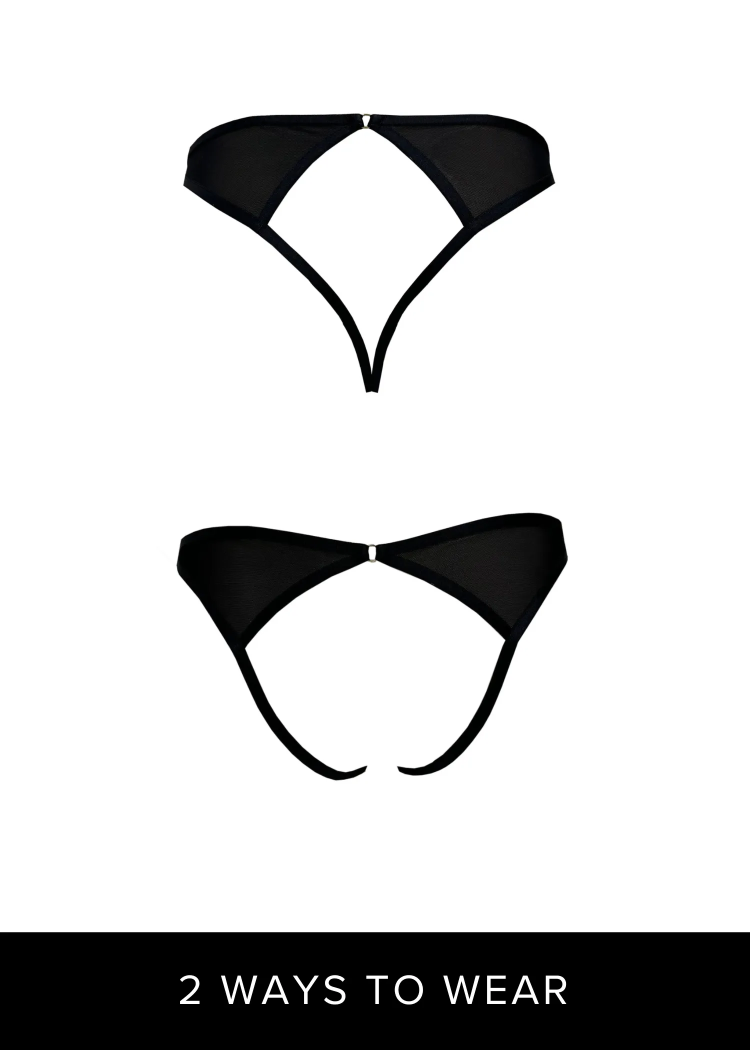 SHEER Open Panty (Black)