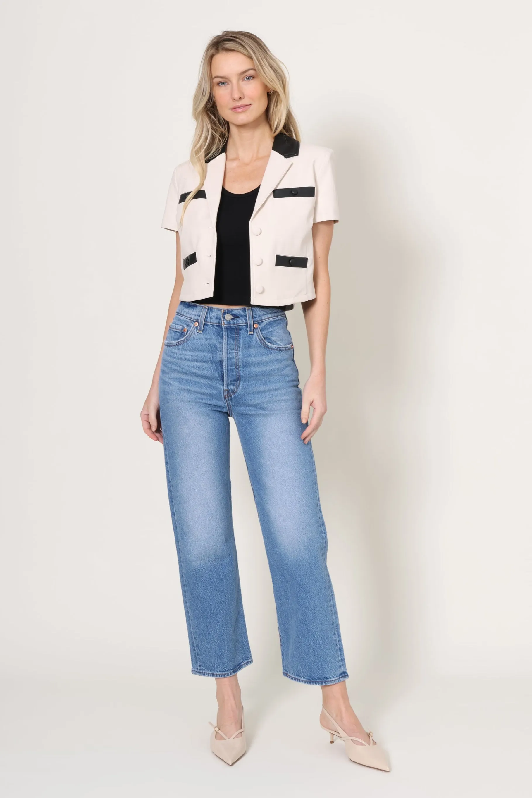 Shiller Short Sleeve Leather Jacket