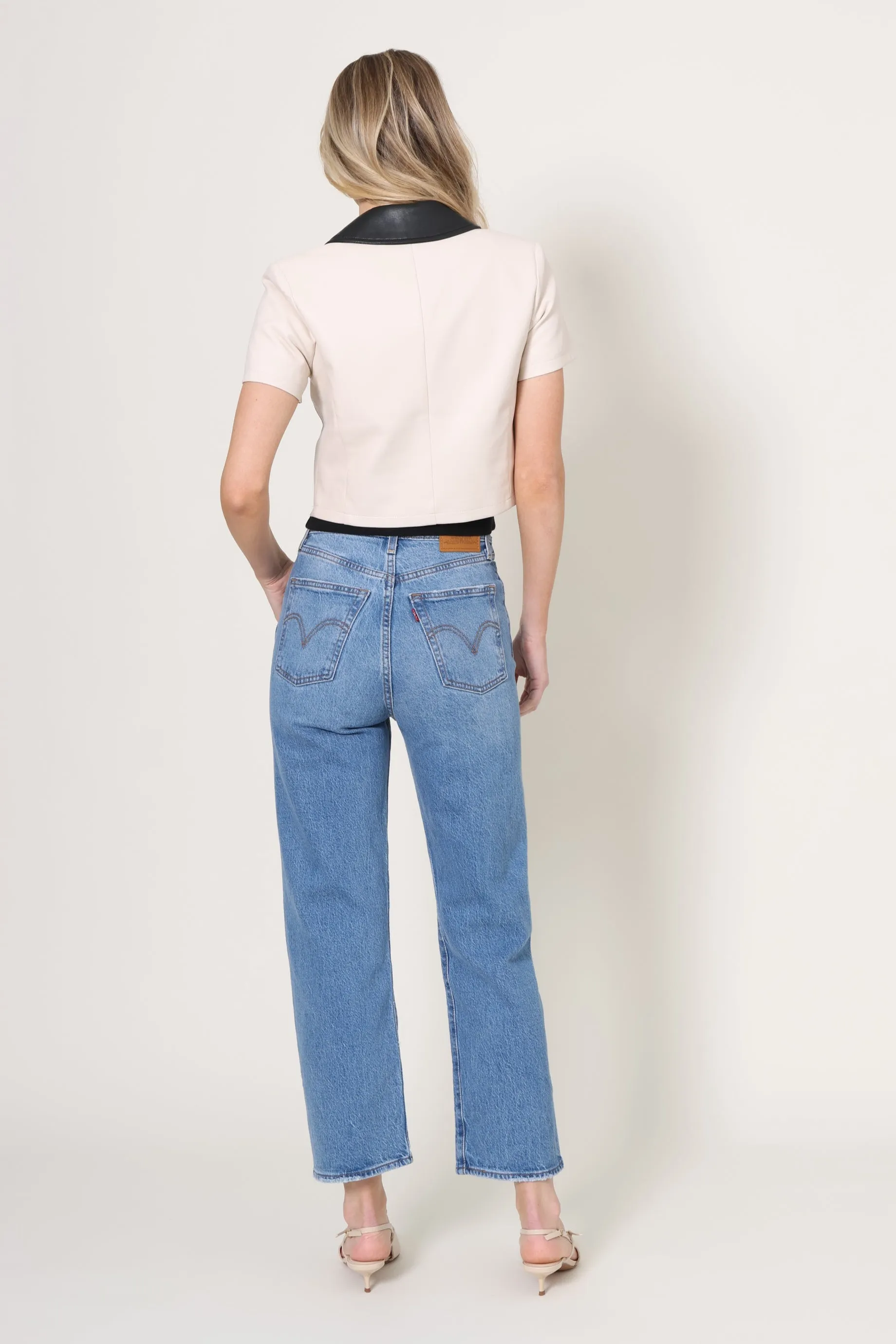 Shiller Short Sleeve Leather Jacket