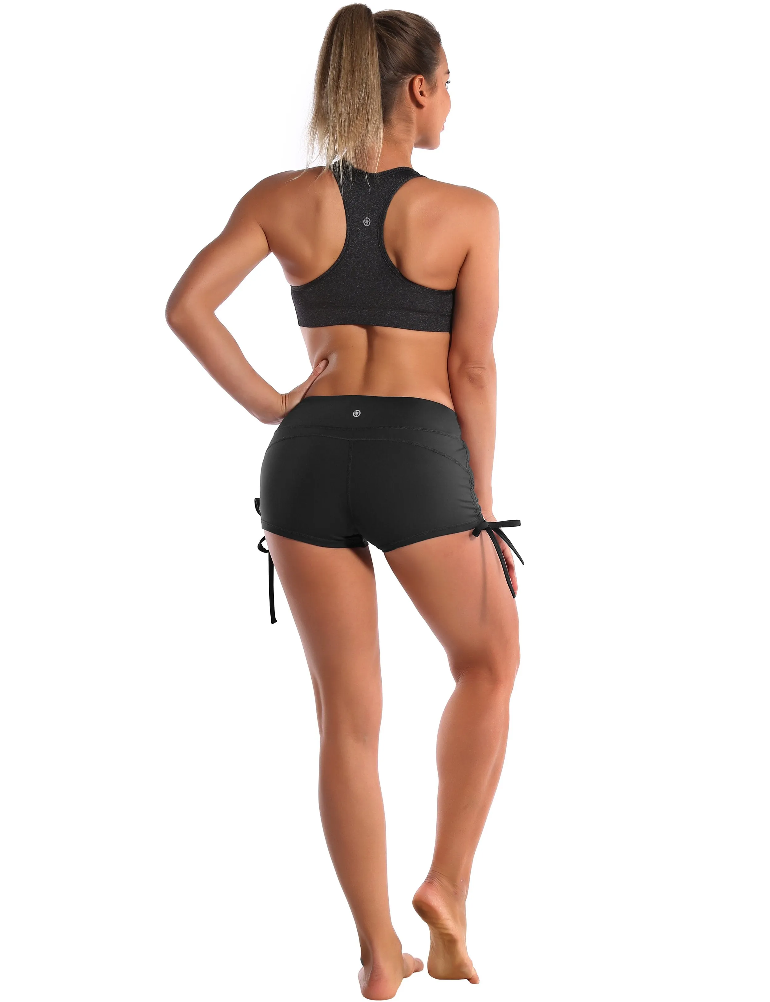 Side Drawstring Hot Shorts black ins_Biking