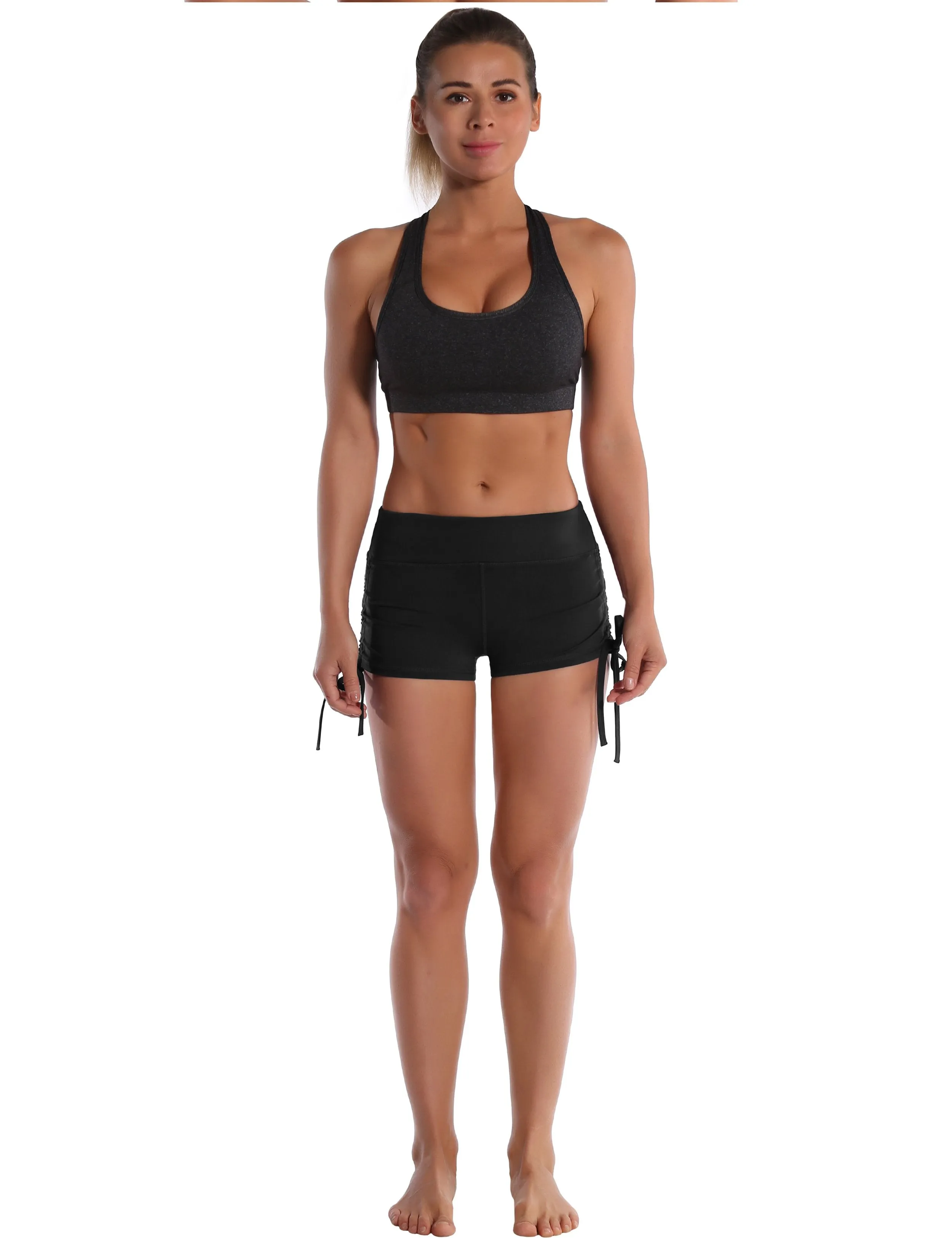 Side Drawstring Hot Shorts black ins_Biking