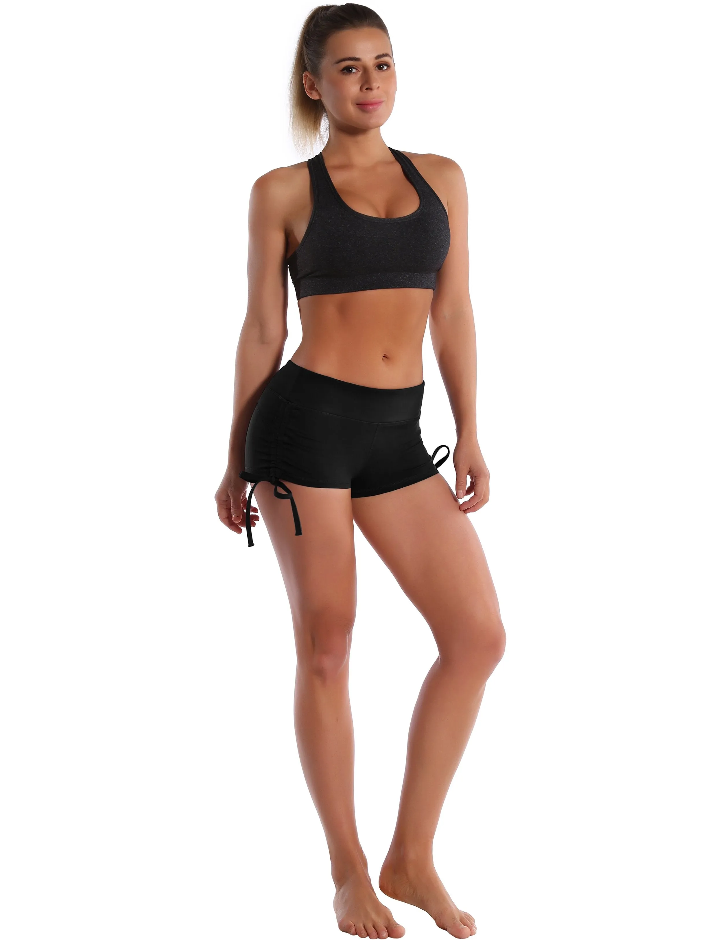 Side Drawstring Hot Shorts black ins_Biking