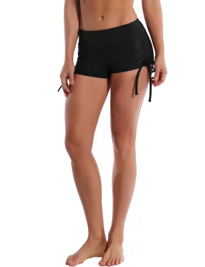 Side Drawstring Hot Shorts black_Biking