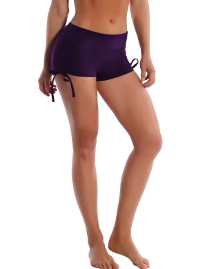 Side Drawstring Hot Shorts eggplantpurple_Pilates