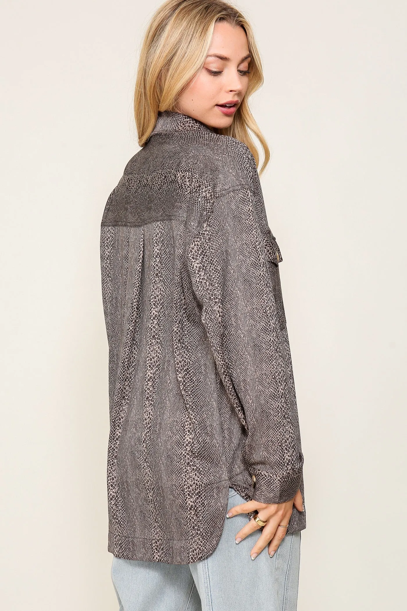 Snake Print Oversized Jacket* - Final Sale