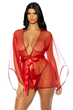 Sydney Sheer Robe - Red