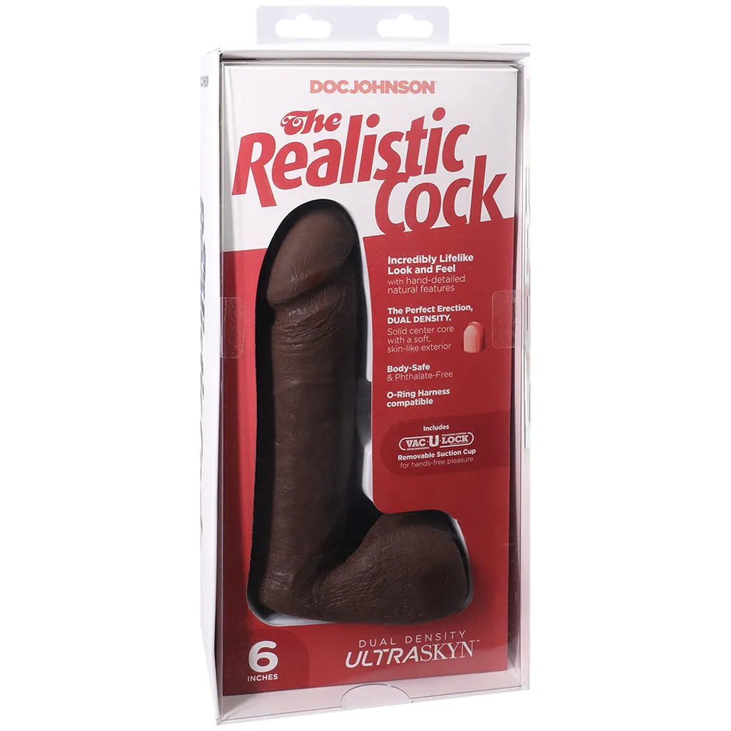 The Realistic 6 Inch Cock with Balls in Chocolate