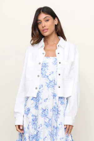 White Denim Button Front