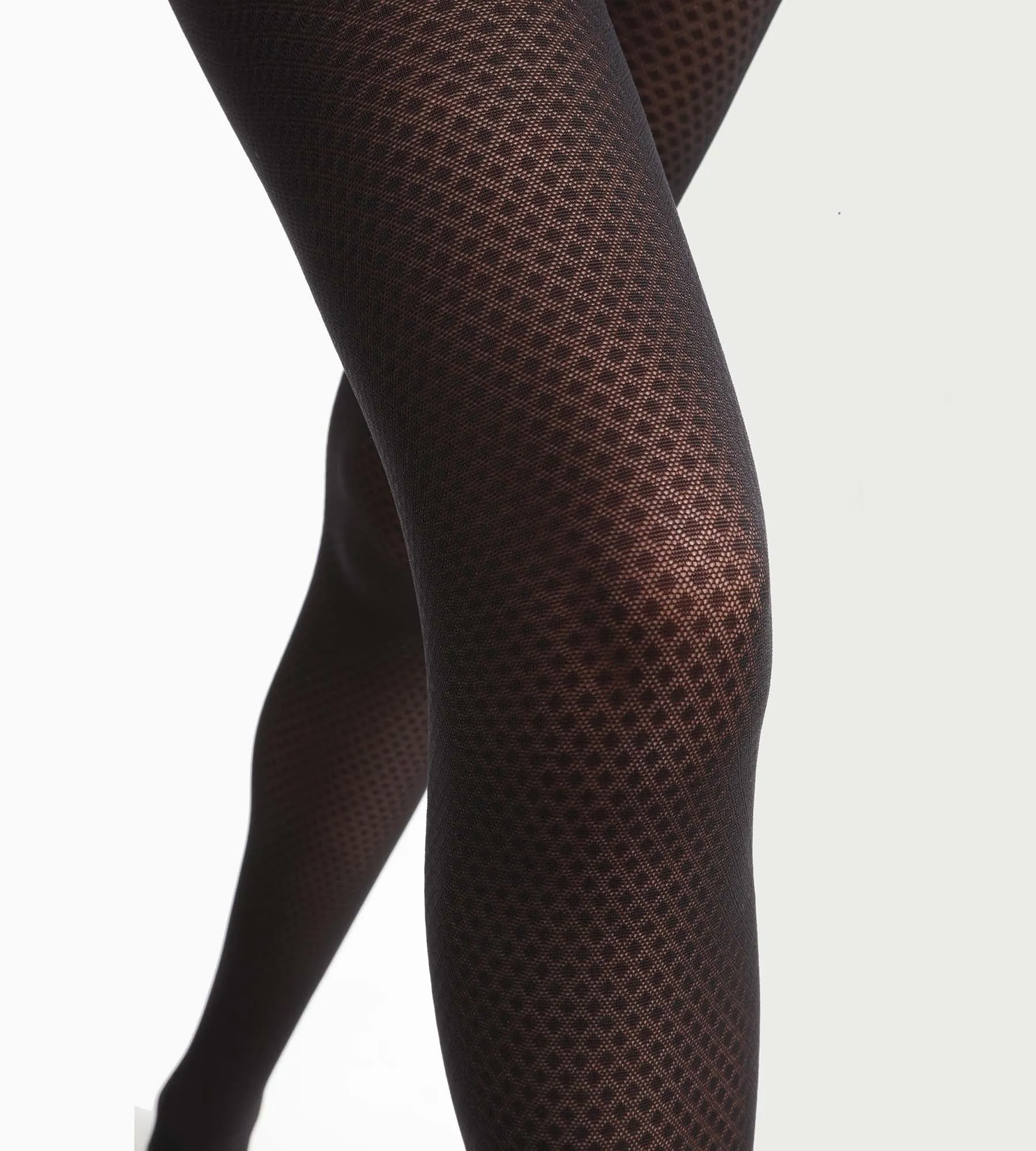 Women's sheer diamond pattern tights Black Dim Style