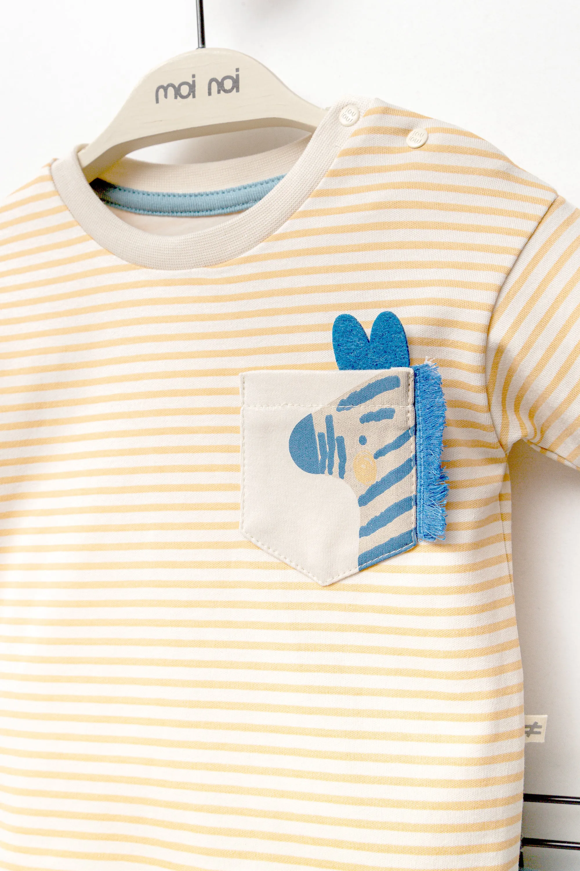 Yellow Striped Zebra Graphic Outfit
